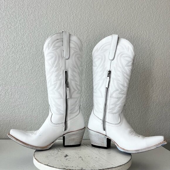 Lane MEGAN MORONEY Smokeshow Womens Cowboy Boots 9 White Western Cowgirl Tall - Picture 9 of 16